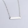 Personalized Name Stainless Steel Choker Necklace 18K Gold Plated Square Horizontal Blank Bar Pendant Necklaces Women