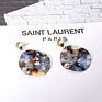 Personalized Tortoise Shell Curved Circle Dangle Earrings Acrylic Cellulose Acetate Irregular round Earrings