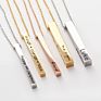 Personalized Vertical Bar Charm Name Letter Pendant Necklace Inspirational Jewelry