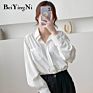 Pocket Elegant Ol Office Ladies Blusas Tops Womens Blouses Shirts