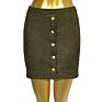 Polyester High Waist Button Mini Skirts Ladies Shorts Women's Skirt with Pockets