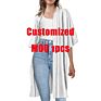 Polynesian Tribe Floral Print Half-Sleeved Cardigan Long Coat Casual plus Size Coats