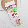 Popular 6Pcs Cute Cartoon Kid Hair Clip Soft Glue Rainbow Lollipop Unicorn Bb Children's Hair Pin