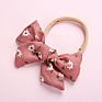 Popular Newest Spring Flowers Nylon Bows Fabric Girls Headbands Soft Elastic Hairbands Baby Bow Hair Accessories