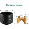 Pot Planters Flower Stand Classic Marble Hanging Pots 5.5 Inch with Small Indoor Succulent Three Black Ceramic Planter