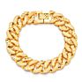 Punk 24K Gold Plated Multi Shape Bracelet Curb Cuban Chain Gold Color Brass Bracelets Bangle for Men Women Jewelry Gifts