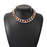 Punk Jewelry Colorful Hip Hops Chain Necklace Rainbow Chunky Cuban Chain Necklace Bracelet for Women