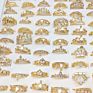 Pushi Rings Accessories Jewelry Gold Crown Rings for Girls Set Mix