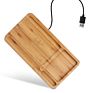 Qi Certified Bamboo Wood Wireless Charger Stand Personalized Quick Wireless Mobile Charging Pad with Phone Holder
