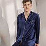 Qiyue 100% Pure Silk Pajamas Set for Man 100% Silk Pajamas