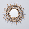 Rattan and Willow Cosmetic Mirror Hand Woven Wall Hanging Home Living Room Porch Decorative Wall Mirror