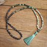 Raw Stone Necklace Handmade Africa Turquoise Mala Necklace 108 Beads Yoga Lotus Bracelet