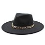 Ready to Ship Classic Men& Women Red Jazz Hat Unisex Panama Hat 8.5Cm Wide Brim Fedora Hat with Chain Belt 12 Colors