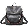 Retro Large Big Pu Leather Backpack Women Female Shoulder Strap School Bag