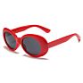 Retro Oval Thick Frame Sunglasses Women round Black Sunglasses