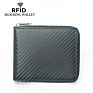 Rfid Blocking Anti-Theft Carbon Fiber Men Wallet Fully Enclosed Zipper Real Genuine Cow Leather Multi-Card Pocket Wallet for Men