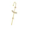Rhinestone Earring Simple Pearl Crystal Gold Hypoallergenic Piercing Cuff Wrap Ear Wrap Crawler Hook Earrings