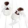 Riband Bow Lace up Soft Soled Baby Princess First Walking anti Slip Shoes for Girls