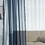 Rod Pocket Voile Sheer Curtain with Pom Pom