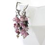 Rose Quartz Natural Stone Beads Earring , Handmade Earrings in , Cluster Earrings