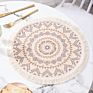 Round Placemats Boho Tassels Table Mats 13 Inch Black and Cream Cotton Woven Heat Proof Washable Circle Kitchen Placemats for T