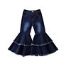Rts Instock Tiered Baby Girl Flared Denim Pants Kids Jeans Bell Bottom