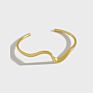 S925 Sterling Silver Bracelet Simple Niche Wave Pattern Female Bracelet Wild Silver Bracelet Bangle