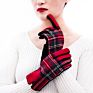 Sell Cute Symmetric Plaid Gloves for Women Women Woolen Fabric Touchscreen Gloves