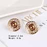 Semi-Precious Stones Peacock Malachite Turquoise Pearl Shell Button Stud Earrings for Women Daily Opal Earrings Outfit Jewelry
