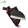 Serbian Butcher Cleaver Knife Hand Forged Kitchen Chef Knife in High Carbon Steel with Original Leather Sheath