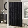 Shower Curtains Solid Pongee Fabric Geometric Textured Tufted Design Pinch Pleat Waterproof Shower Curtain