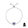 Silver Diamond Drawstring Blue Evil Eyes Adjustable Lucky Amulet Bracelet
