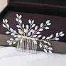 Silver Pearl Crystal Wedding Hair Combs Hair Accessories Bride Bridesmaid Jewelry for Women