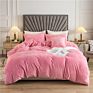 Simple Design Fuzzy Comforter Velvet Duvet Cover Set