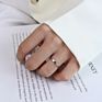 Simple Double-Layer Multi-Layer Plain Titanium Steel 18K Gold Ring for Men and Women Couples