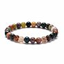 Simple Handmade Jewelry Elastic 6/8/10Mm Natural Indian Agate Stone Strand Bracelet