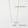 Simple Non Tarnish 14K Stainless Steel Pearl Necklace Gold Chain Dainty Jewelry Single Pearl Pendant Girls Pretty Gift
