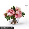 Silk Peony Bouquet Flower In Vase Floral Arrangements