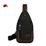 Single Shoulder Men Chest Bag Khaki Insulated Canvas Retro Travel Crossbody Sling Bag for Daily Use