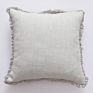 Sipeien Linen Pillow Cover with Fringes Soft Solid Square Throw Pillow Linen Cushion Cover for Couch 18 X 18 Inch