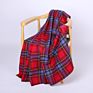 Size Luxury Printed Two Sides Plaid Plain Polyester Fleece Throw Blanket