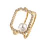 Small Design Personalized Pearl Female Ins Cool Temperament Geometric Square Index Finger Sense Ring