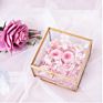 Small Rose Gold Glass Brass Jewelry Box