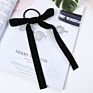 Solid Color Velvet Ribbon Hairpin Korean Women Hair Accessories Bowknot Hair Clip Long Ribbon Bow Hair Clip