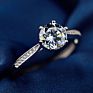 South Korea Simple Diamond Women's Ring 925 Sterling Silver Adjustable Rings Jewelry
