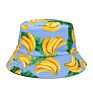 Spring and Outdoor Leisure Couple Fisherman Hat Colorful Fruit Printing Double-Sided Sun Hat