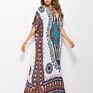 Spring and Women's Casual Dress Large Size Printing Casual Dress Robe Beach Skirt Women's Sun Skirt