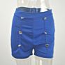 Spring and Women's Style High Waist Button Zipper Shorts Pants