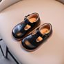 Spring Autumn Children Boots Shoes Kids Solid Color Pu Shoes Girl's Hook&Loop Flat Shoes