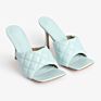 2020 New Arrival Tropez Sqaure Toe Quilted Heeled Mule